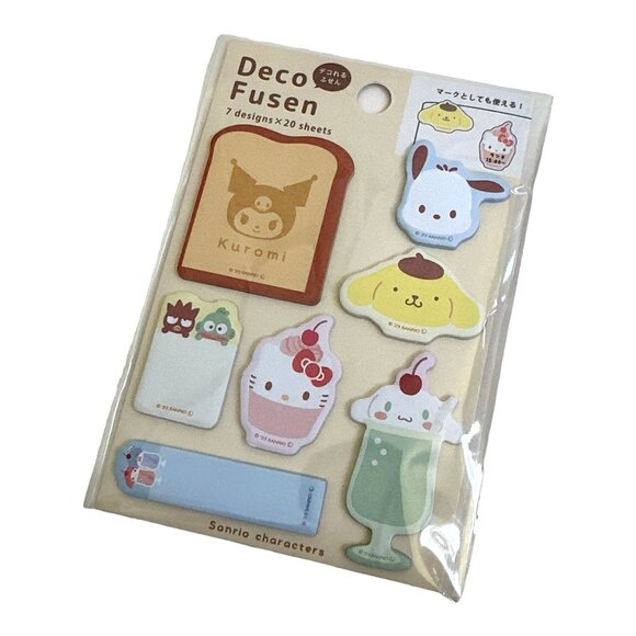 Sanrio Characters Deco Fusen -Sticky Notes Hello Kitty Kawaii Kuromi Cinammon - Picture 1 of 1